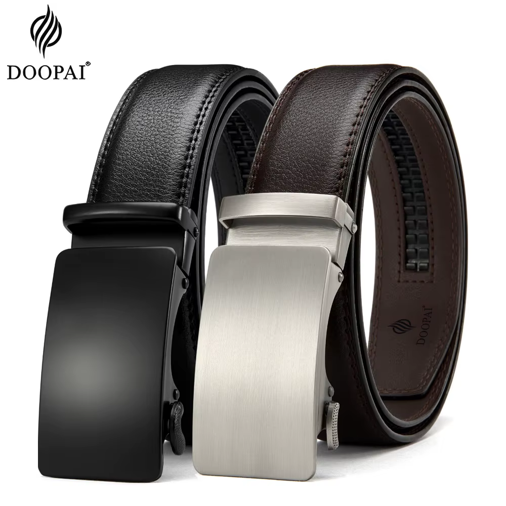 Ceinture en cuir pour hommes, boucle automatique, ceintures en alliage de mode, ceintures de luxe en cuir véritable pour hommes d'affaires, vêtements de luxe de styliste