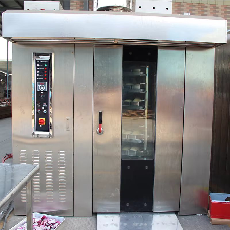 Four rotatif à 32 plateaux avec vapeur pour la fabrication de pain en boulangerie, four rotatif électrique commercial