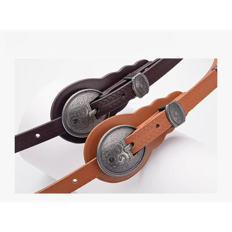 Ceinture fine de style ethnique avec gravures – Ceintures en cuir décoratives polyvalentes haut de gamme rétro européennes et américaines
