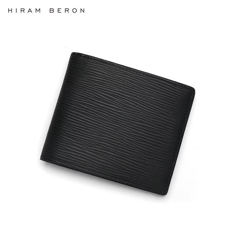 Hiram Beron – portefeuille à deux volets pour hommes, nom personnalisé, Style robe en cuir EPI, produits de luxe, cadeau pour ami, livraison directe