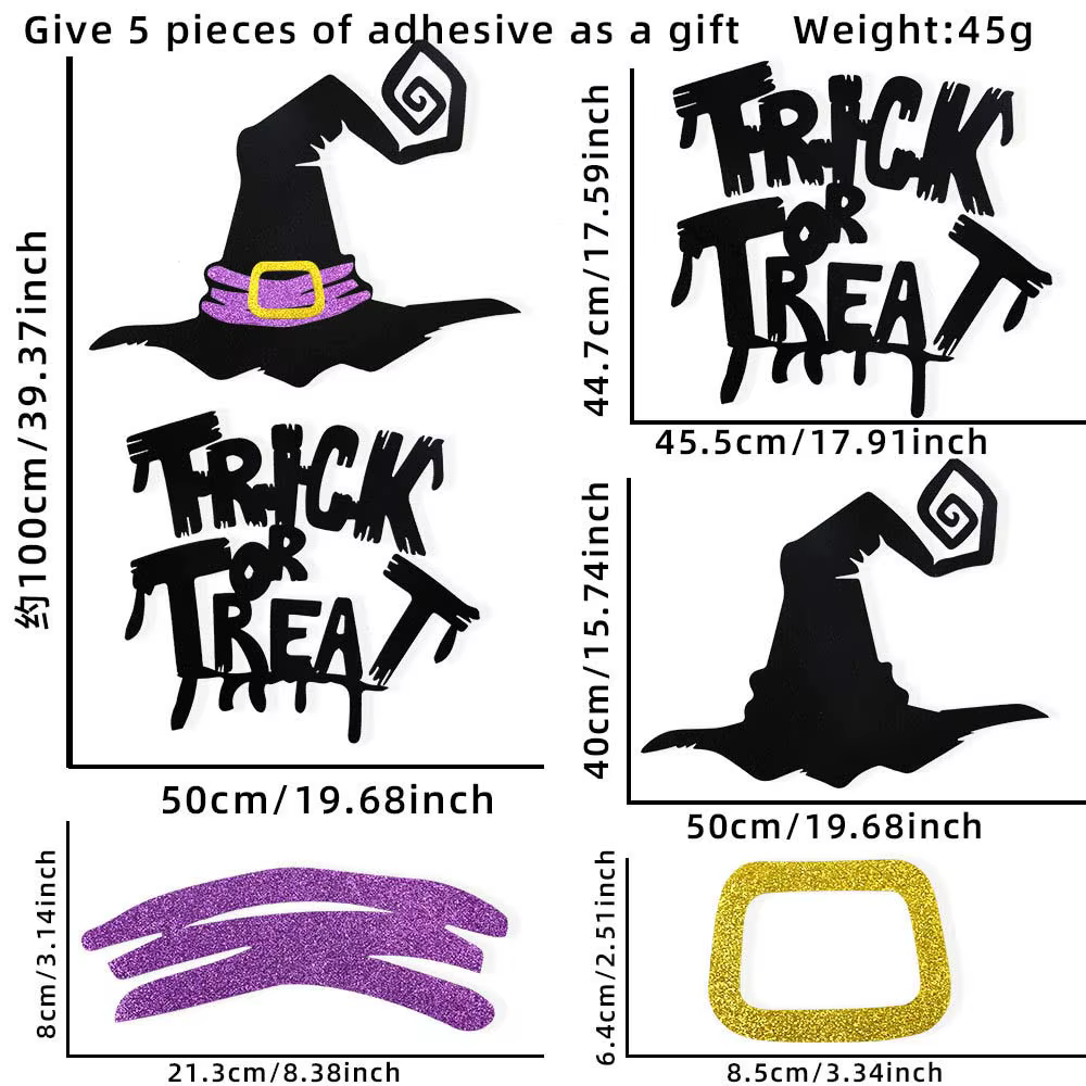 Autocollants de décoration d'Halloween pour portes et fenêtres, pour fête à domicile, murs, vitres, maison hantée, décoration d'horreur