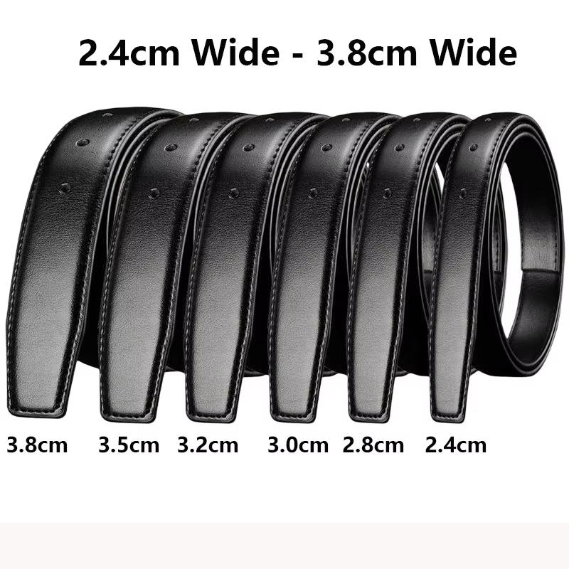 Ceintures sans boucle 2.4 2.8 3.0 3.2 3.5 3.8cm de largeur véritable ceinture hommes