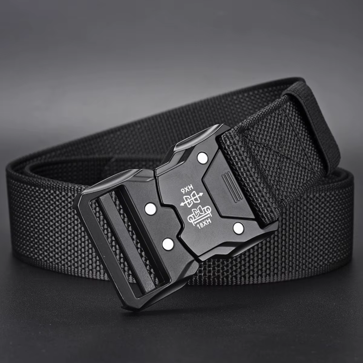 Ceinture tactique à boucle en plastique pour hommes