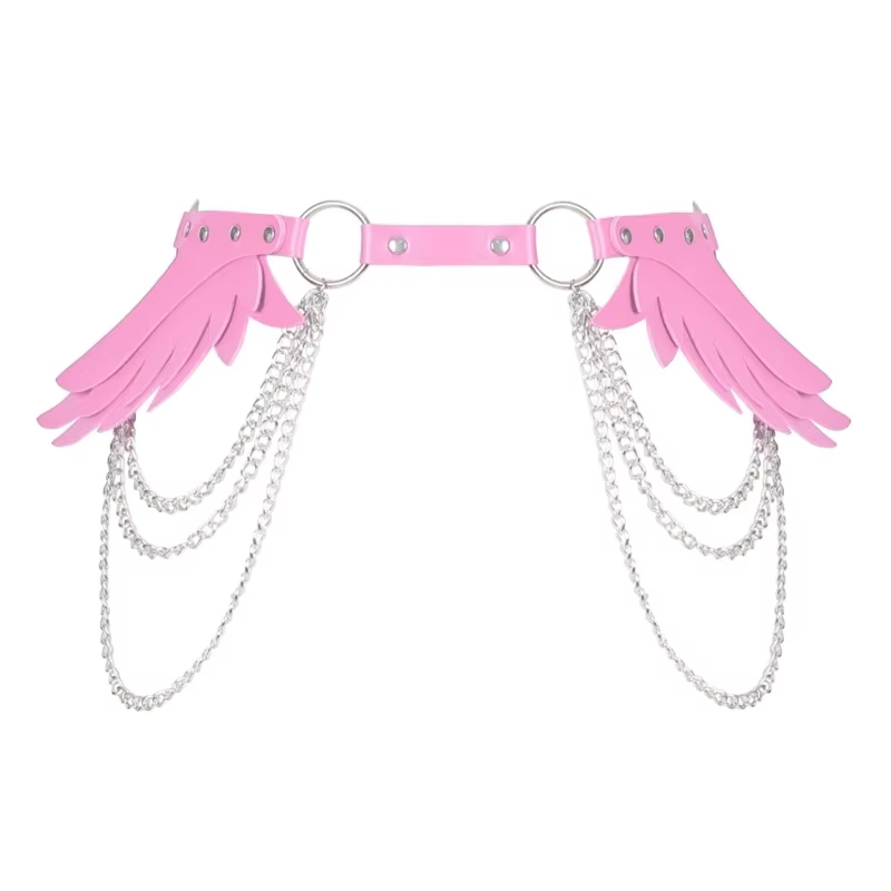 Ceinture en cuir à chaîne multicouche avec ailes d'ange, Sexy et tendance, mode créative, joint de taille, jupes de personnalité, Jeans décoratifs