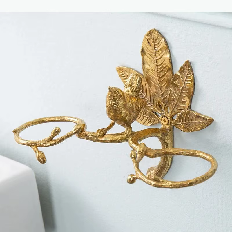 Support mural en laiton pour gobelets de bain de bouche et porte-brosses à dents, pour couple, accessoires de salle de bain et rangement de produits de toilette