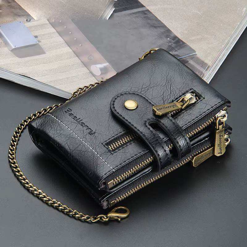 Portefeuille de luxe en cuir PU pour hommes
