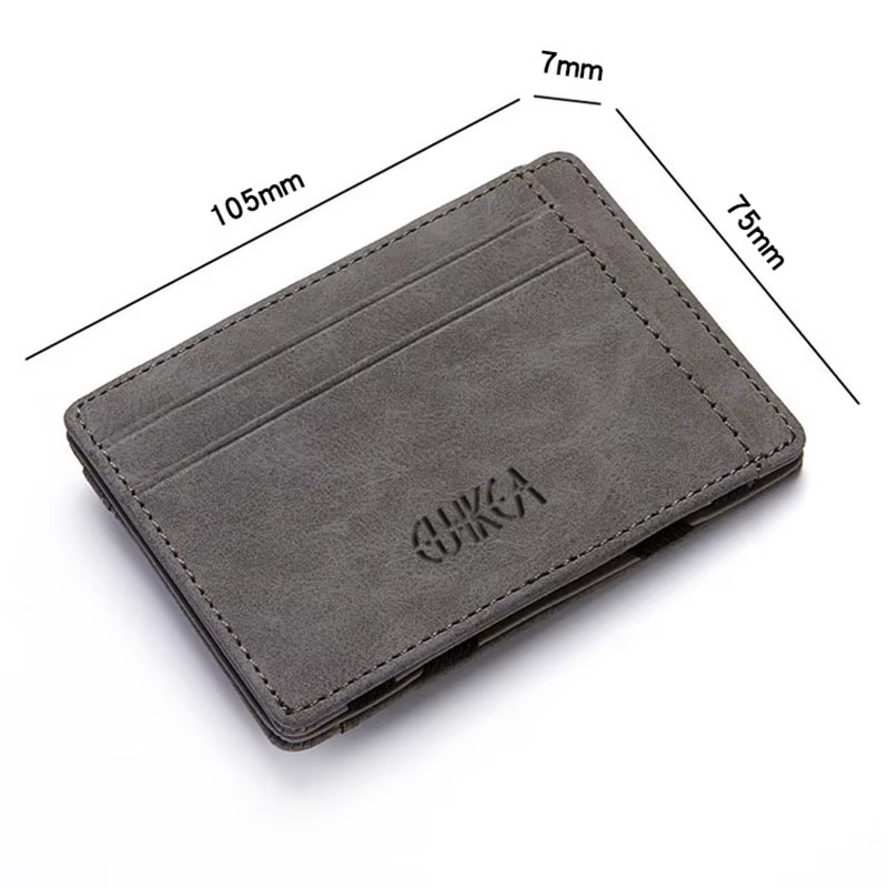 Mini hommes porte-carte portefeuilles fermeture éclair monnaie poche mince magique mâle portefeuille qualité PU cuir
