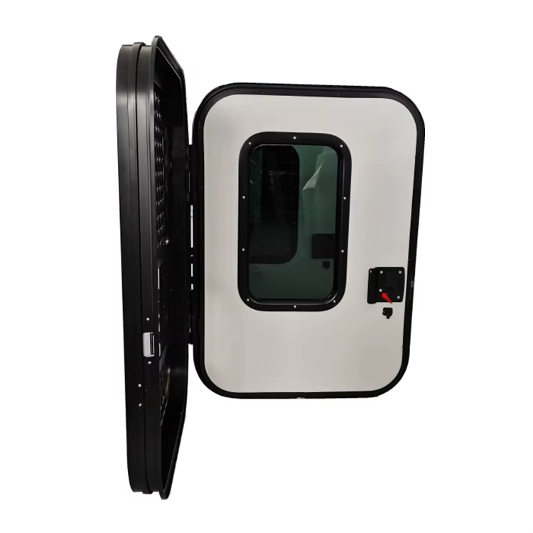 Meilleure porte de camping-car populaire, cadre en aluminium, serrure à point unique, 650*900 mm, porte de remorque