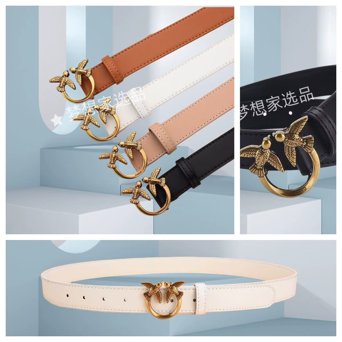 Ceinture en cuir véritable pour femme, motif oiseau tendance, nouveau style 2026, décontractée, polyvalente et confortable pour le quotidien