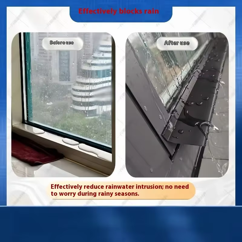 Barrière d'eau pour fenêtre coulissante – Système de drainage de fenêtre extérieure en TPE robuste, Compatible avec les fenêtres à glaçage simple/double
