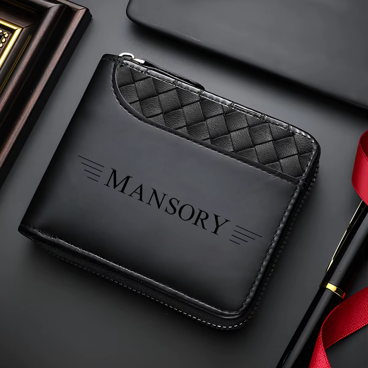 Portefeuille en similicuir de luxe personnalisé pour homme