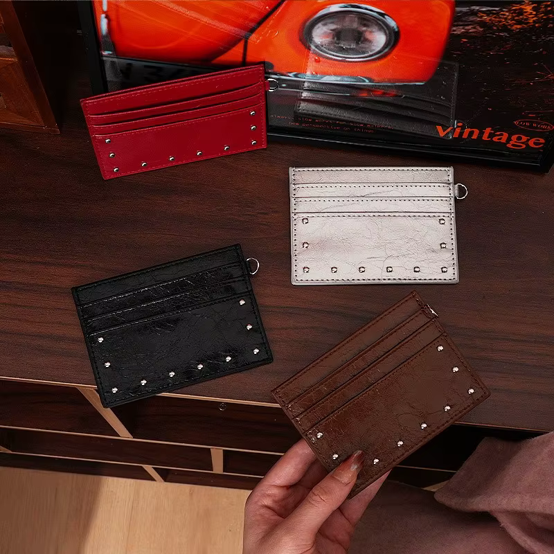 Portefeuille porte-cartes minimaliste mince pour femmes