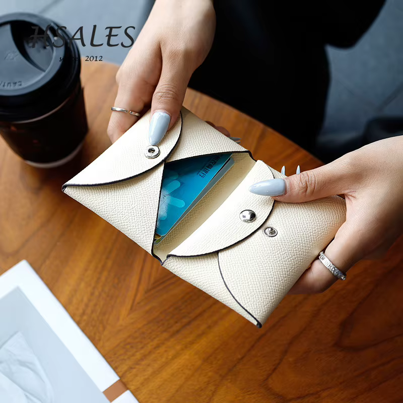 Porte-cartes de luxe en croûte de cuir petit portefeuille pour femmes unisexe concepteur étui à cartes de haute qualité