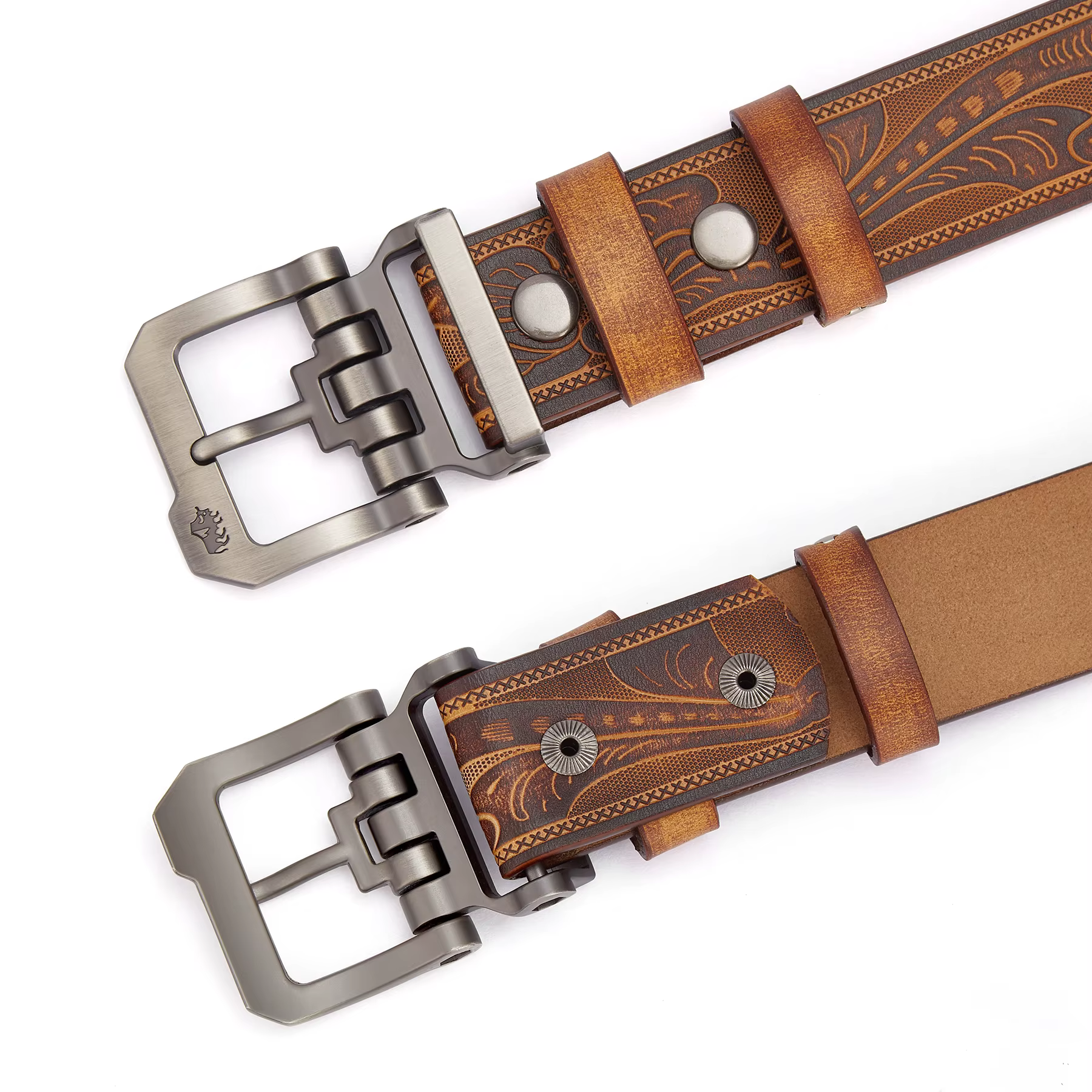 BISON DENIM en cuir véritable hommes ceinture Vintage haute qualité taille sangle de luxe boucle ardillon mâle meilleur cadeau ceintures décontractées pour jean