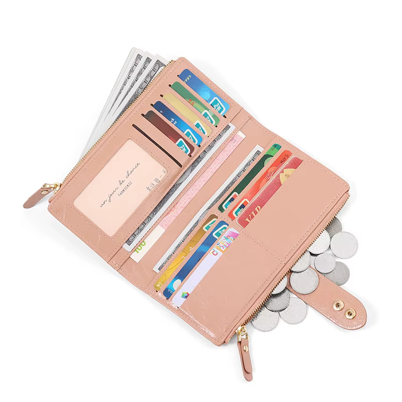 Long porte-carte femmes portefeuille 2025 nouveau sac à main en cuir PU à la mode dames porte-monnaie