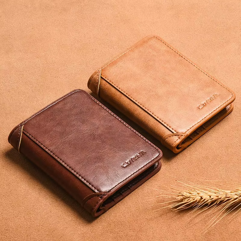 Portefeuille de luxe en cuir PU pour hommes