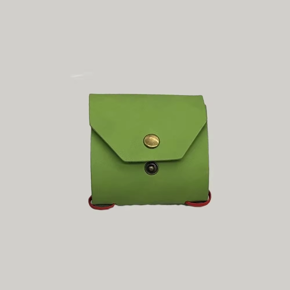 Petit portefeuille de couleur unie, multifonctionnel avec fermoir, porte-argent en cuir, portefeuille de poche léger pour voyage d'affaires