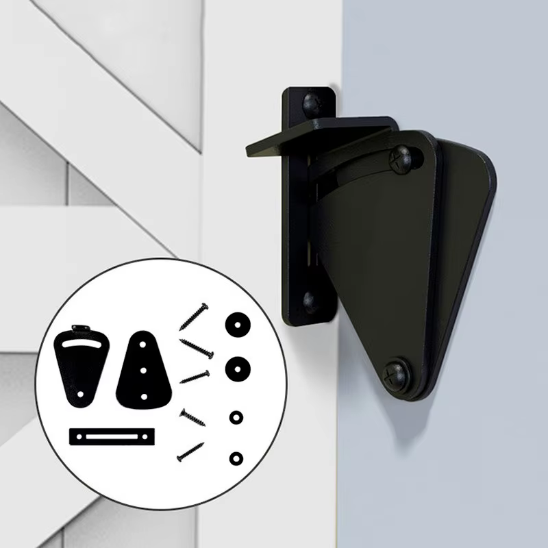 Serrure de porte coulissante en acier inoxydable, 1 ensemble, nouveau, porte de poche, Garage et hangar, portes en bois, loquet, accessoires de quincaillerie