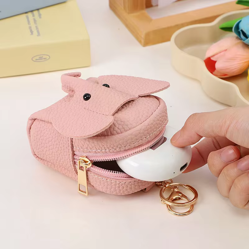 Mini portefeuille en forme d'éléphant de dessin animé pour femmes