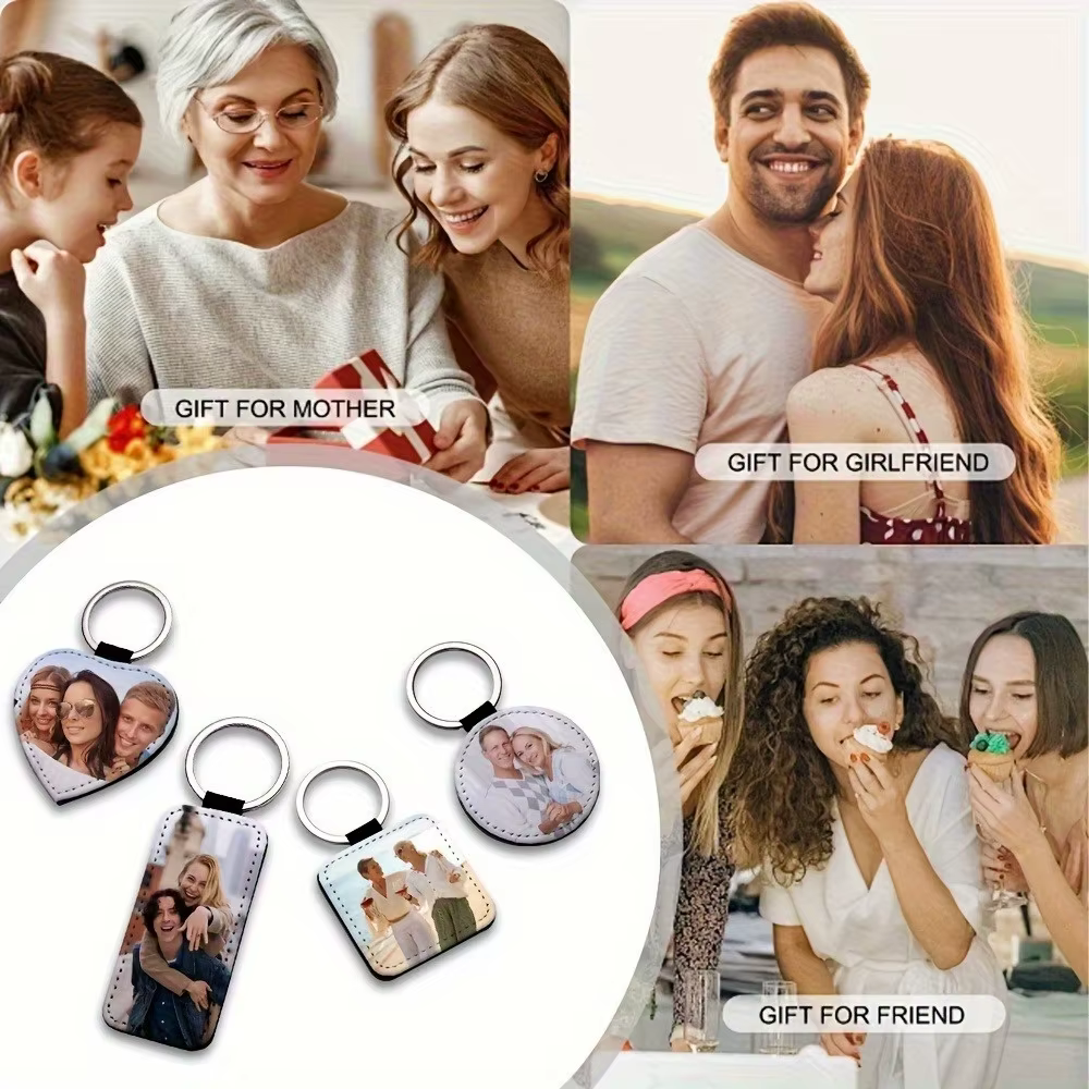 Porte-clés personnalisé en similicuir avec photo