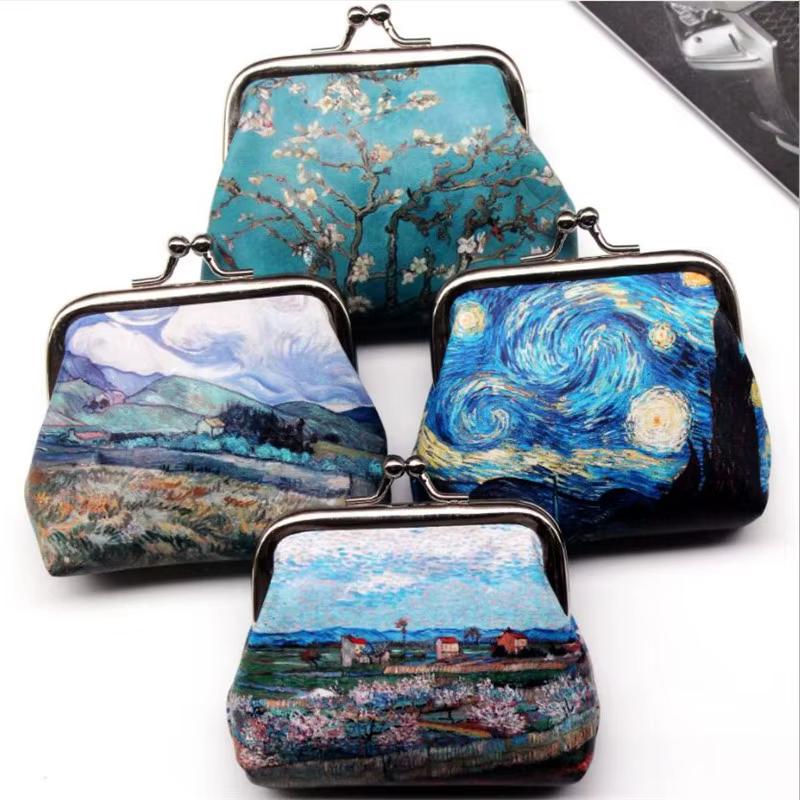 Porte-monnaie vintage en cuir PU pour femme avec fermeture à fermoir