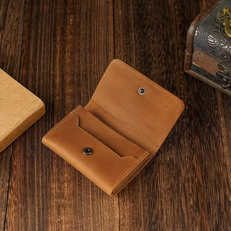 Porte-carte Vintage en cuir véritable pour hommes