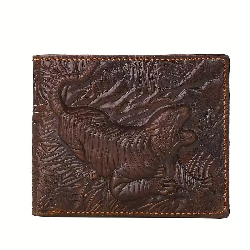 Portefeuille vintage en cuir véritable pour hommes