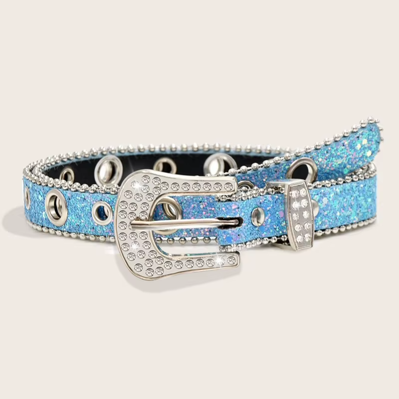 Ceinture Y2K en strass avec boucle à ardillon