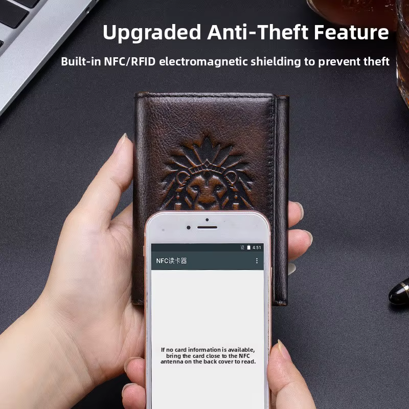 Portefeuille en cuir Sileiden RFID antivol pour homme