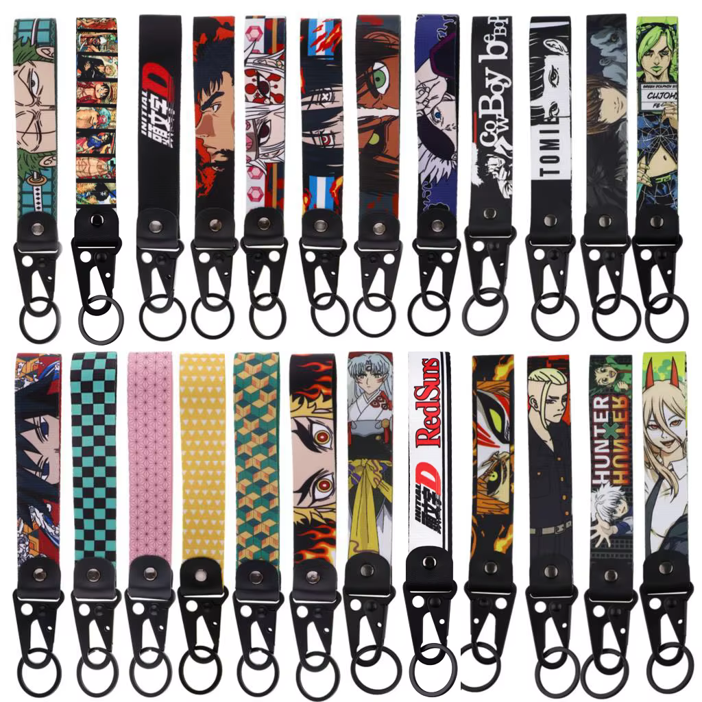 Porte-clés Style Anime, étiquettes de lanière, porte-clés de voiture et de moto, accessoires, jouets pour enfants