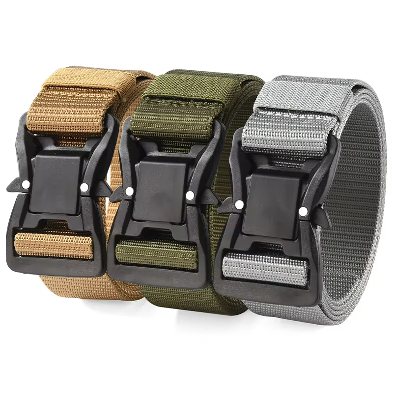 Big Plus grande taille longue 125 140 160 180cm ceinture pour hommes toile multi-fonctionnelle tactique à dégagement rapide ceintures à boucle en alliage magnétique
