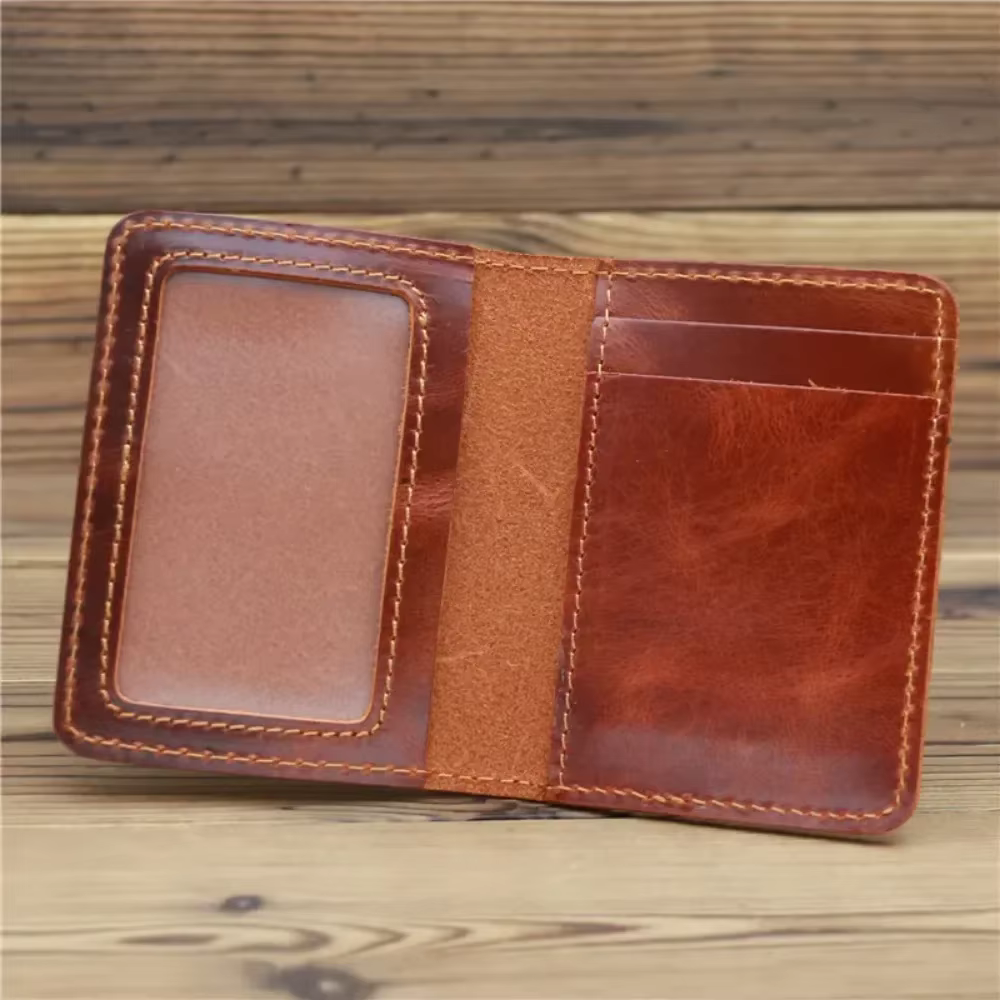 Porte-carte de crédit en cuir artisanal