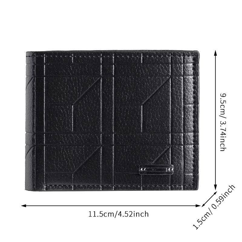 Portefeuille court à carreaux pour hommes