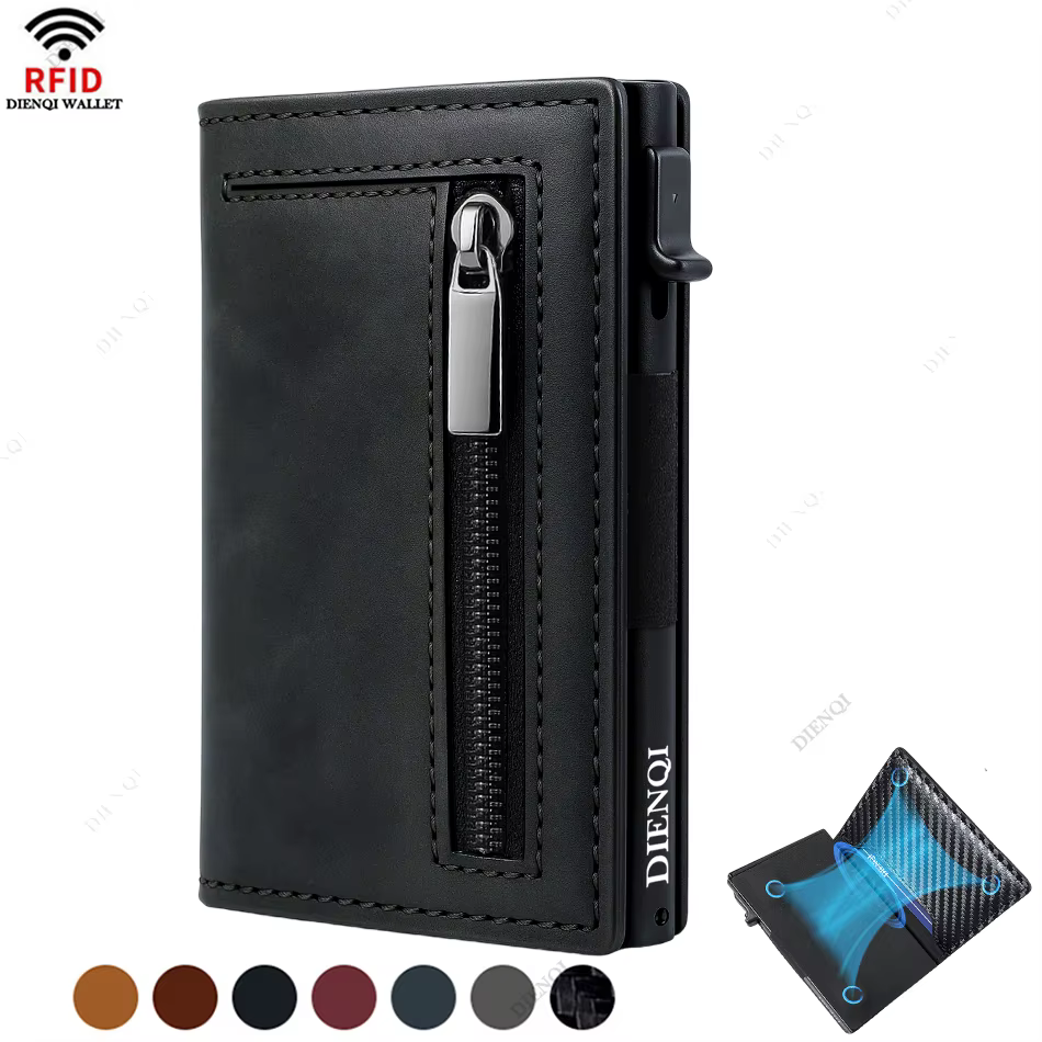 Luxe RFID blocage porte-carte hommes portefeuilles sac d'argent en métal