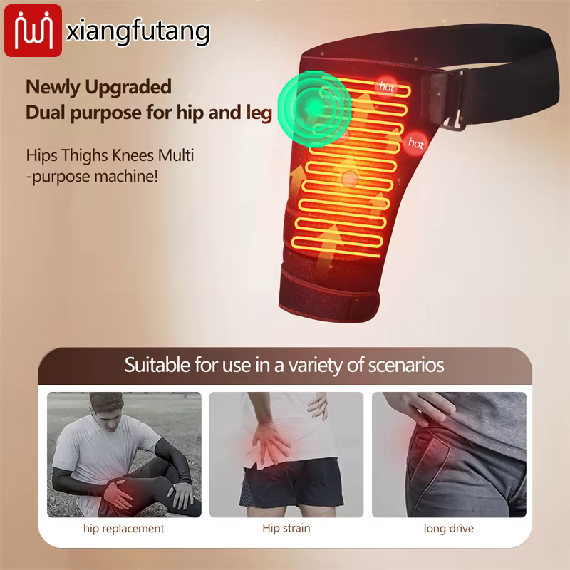 Ceinture de massage vibrante chauffante réglable pour le soutien des hanches et des cuisses, pour la relaxation musculaire et le confort, coussin chauffant pour soulager la douleur