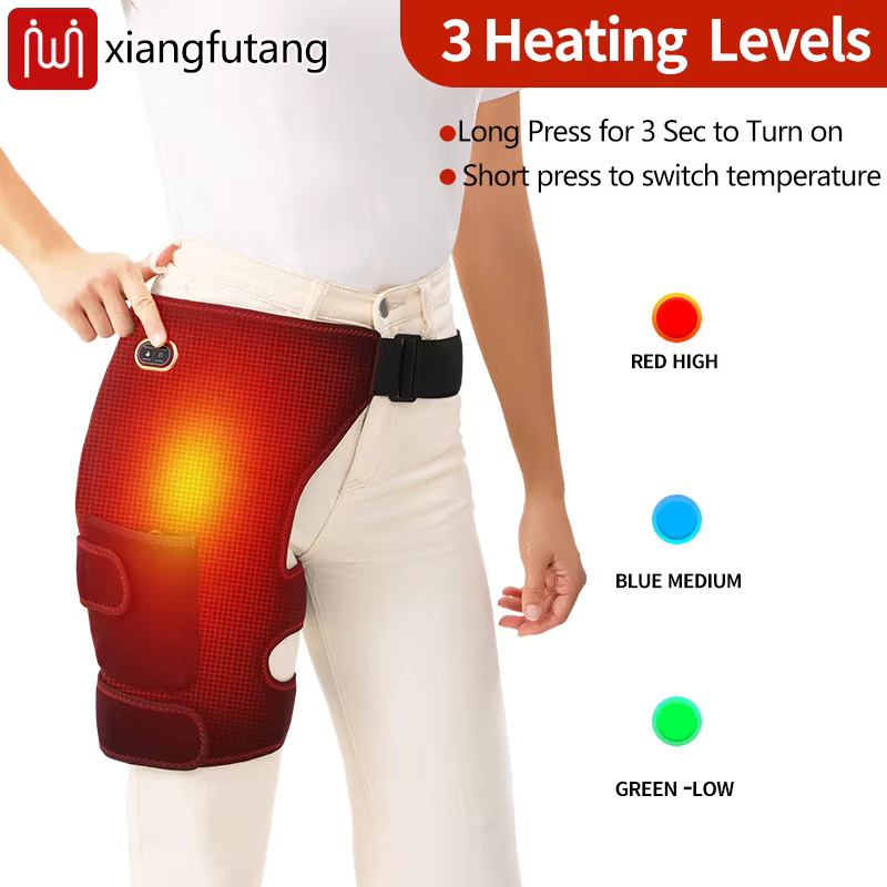 Ceinture de massage vibrante chauffante réglable pour le soutien des hanches et des cuisses, pour la relaxation musculaire et le confort, coussin chauffant pour soulager la douleur