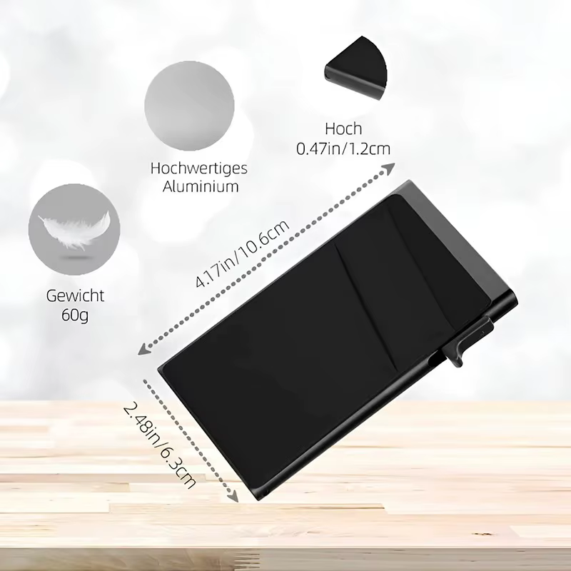 Porte-cartes pour hommes Portefeuille en aluminium ultra-fin avec protection RFID et compartiment pour pièces de monnaie