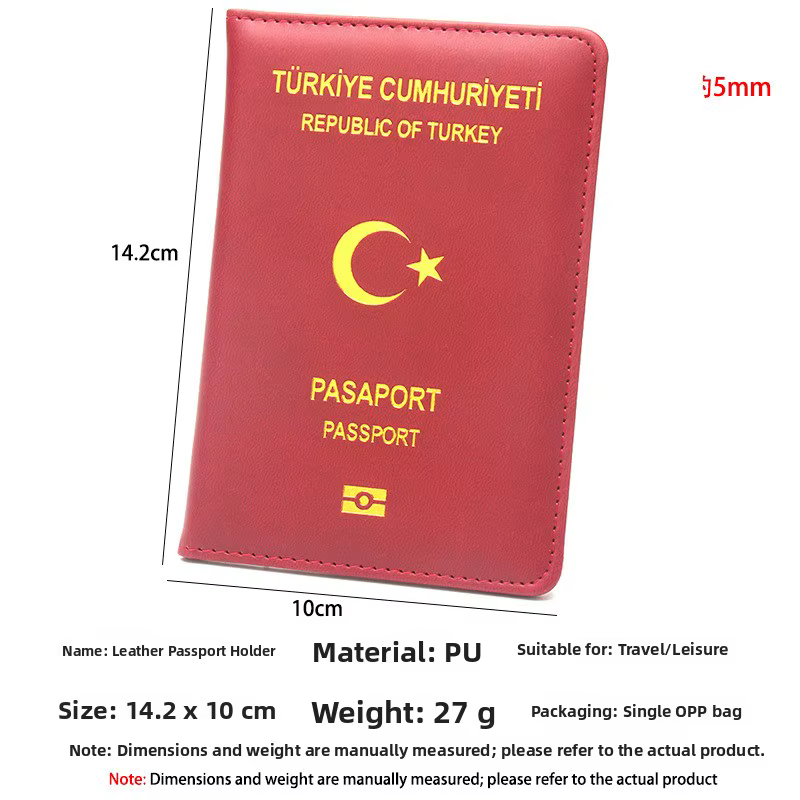 Porte-passeport turc en cuir