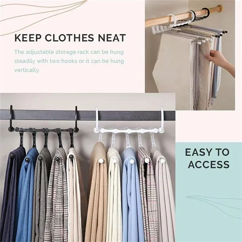 Cintre pour pantalons, cintres pour vêtements, pinces, cintres pliables en acier inoxydable, porte-cravate, organisateur de placard de chambre à coucher