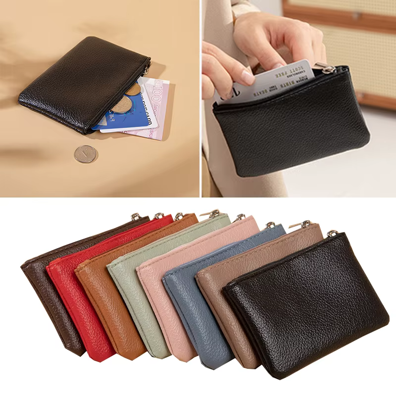Porte-monnaie rétro en cuir PU pour femme