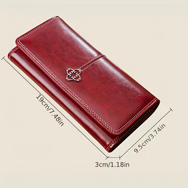 Portefeuille vintage pour femme – Design ultra-fin à deux volets