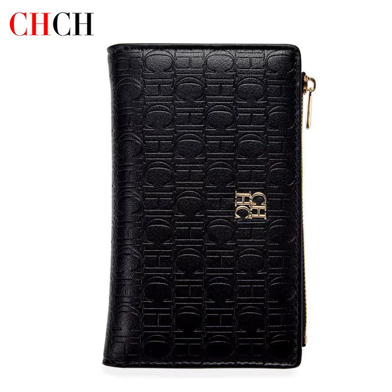 CHCH Portefeuille pour femme Slim à deux volets avec fermeture éclair et poche pour pièces de monnaie