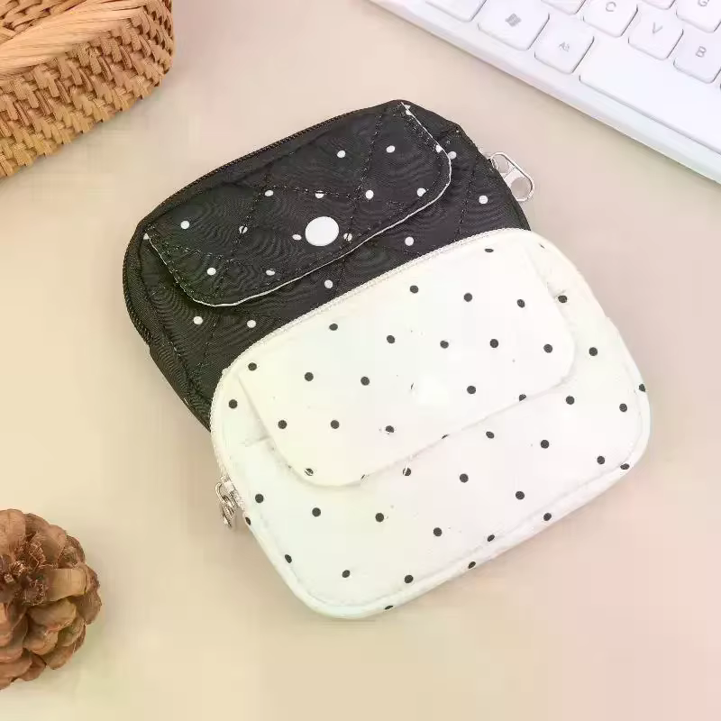 Porte-monnaie à pois mignon de style coréen