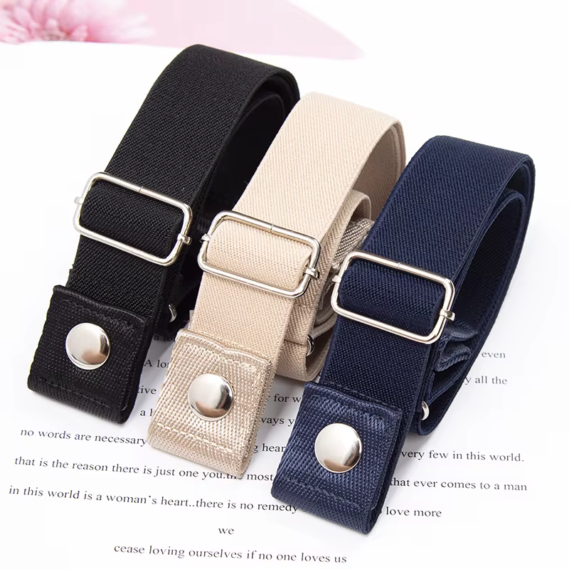 Ceinture élastique sans boucle toile femmes