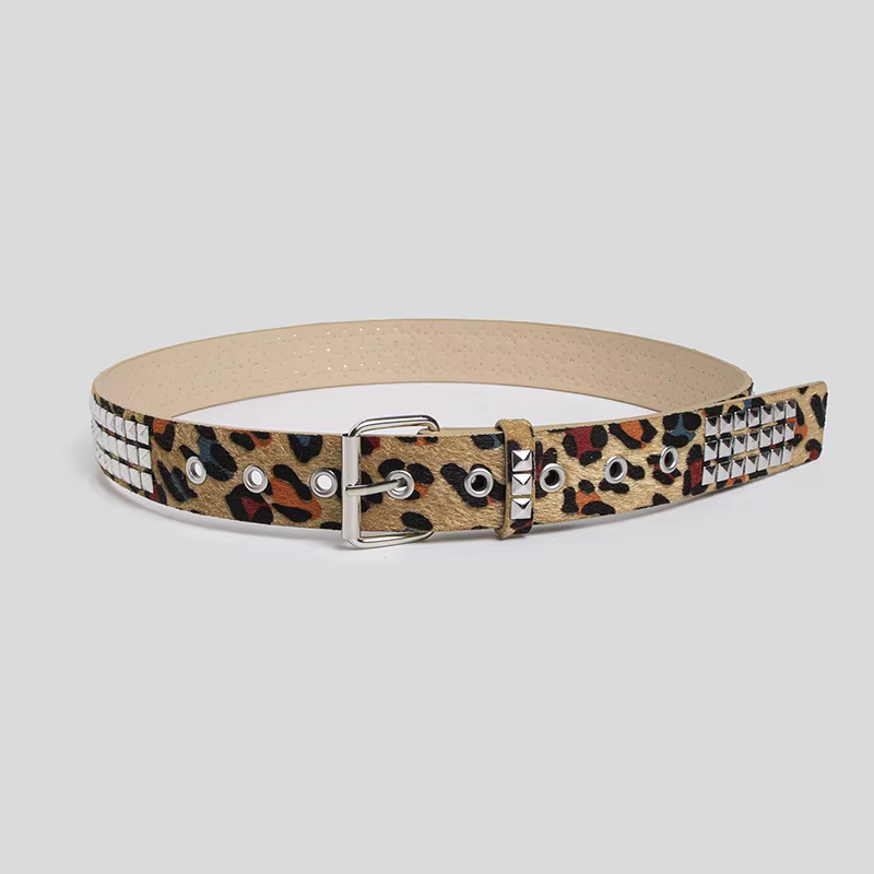 Ceinture unisexe Y2K à imprimé léopard