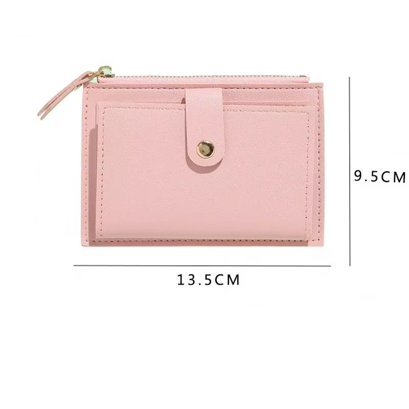 Femmes portefeuilles en cuir PU femme sac à main Mini moraillon solide multi-cartes porte-monnaie court