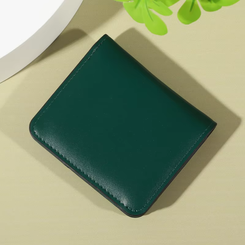 Portefeuille minimaliste en PU – Fermeture à pression