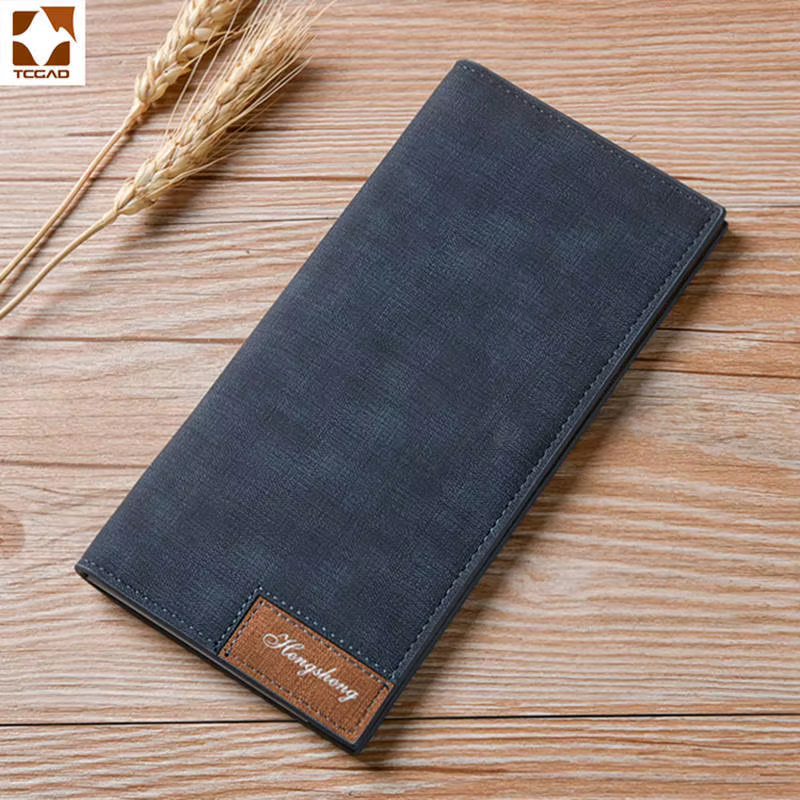Portefeuille long pour homme en cuir PU de haute qualité