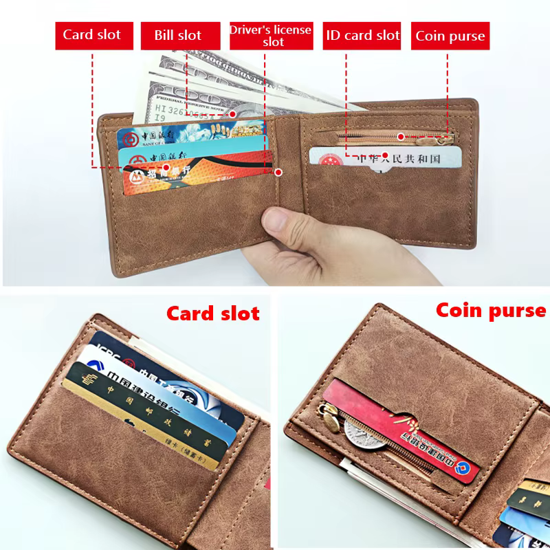 Portefeuille en cuir PU pour hommes