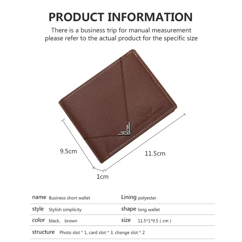 Portefeuille fin en cuir pour homme